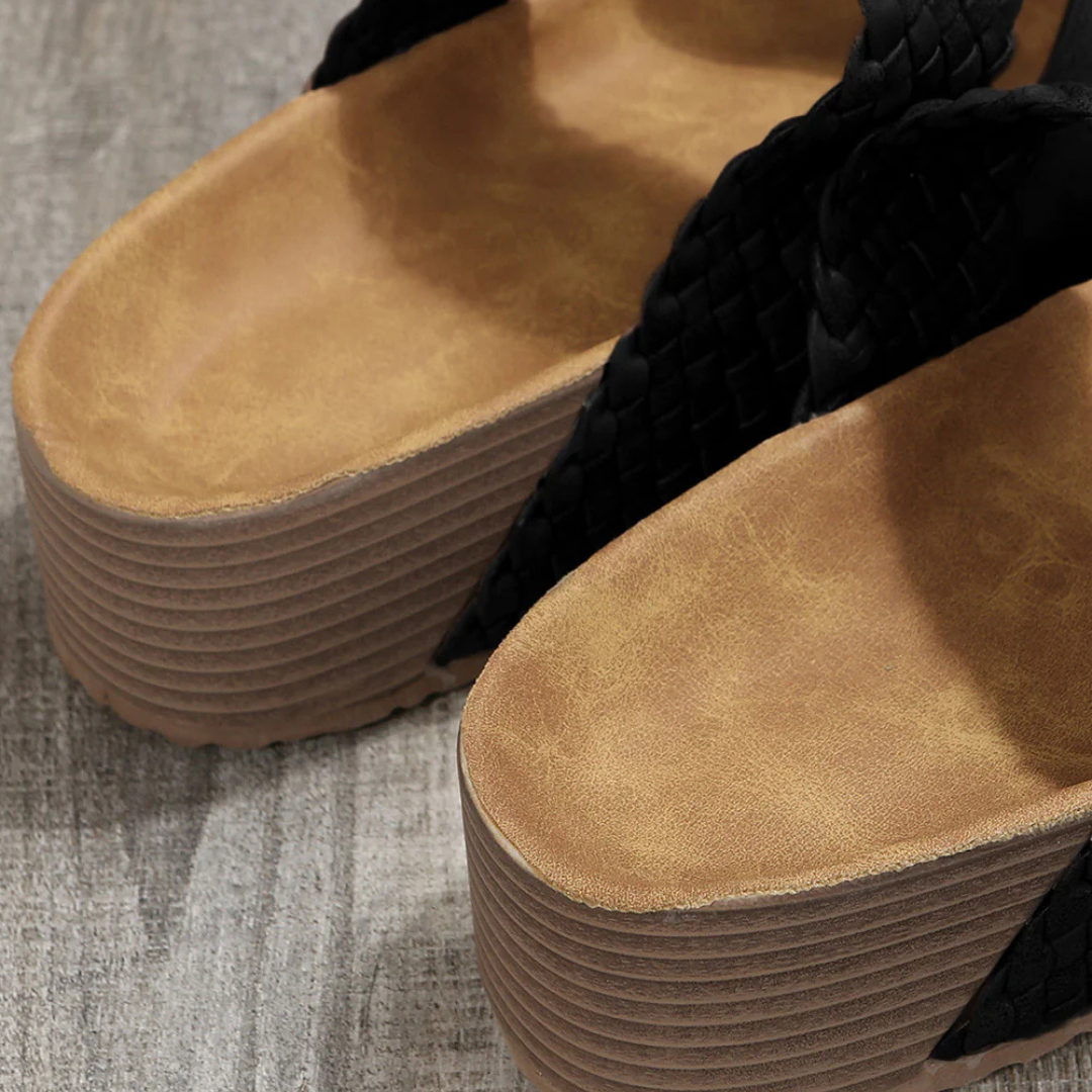 Sophia – PU Leather Slip-On Sandals