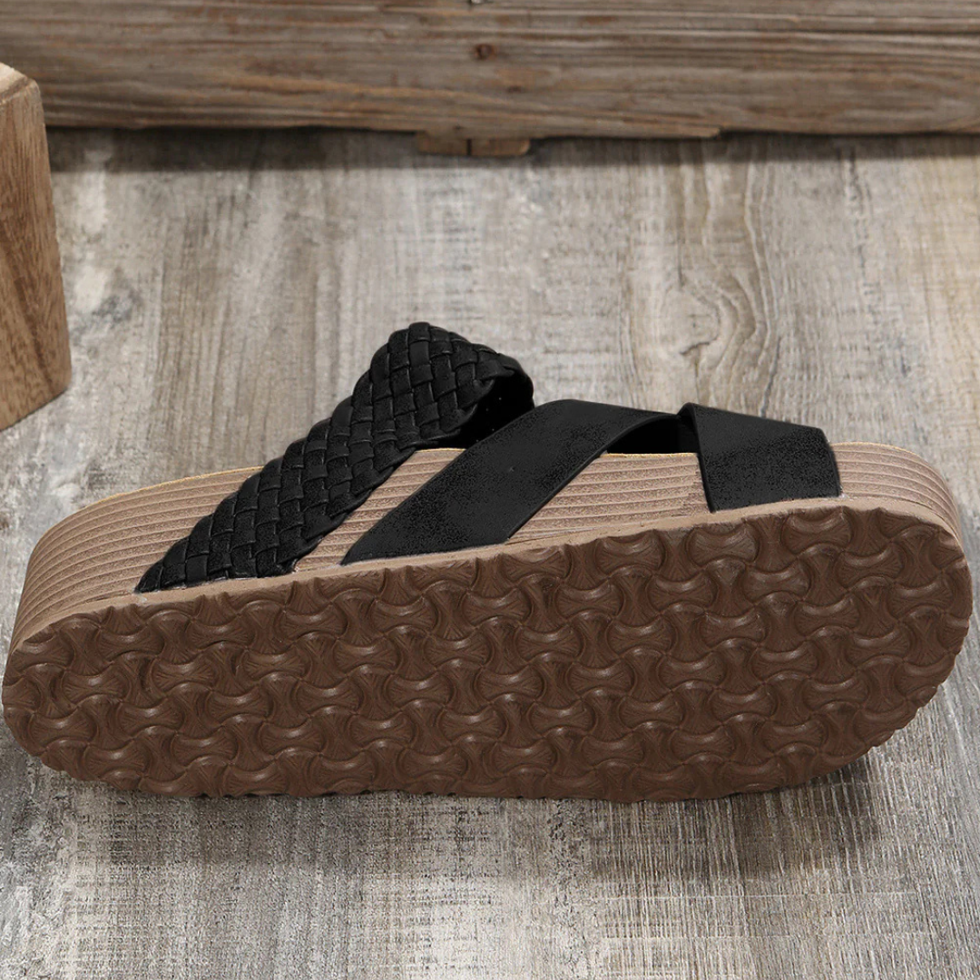 Sophia – PU Leather Slip-On Sandals