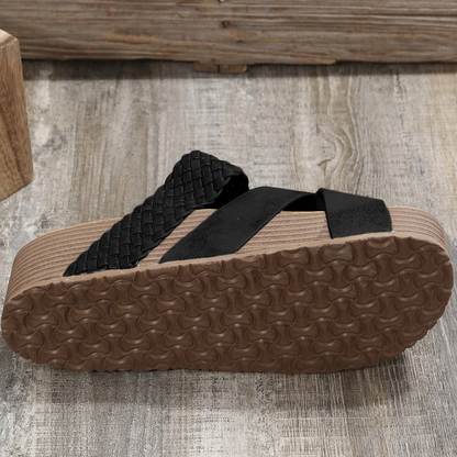 Sophia – PU Leather Slip-On Sandals