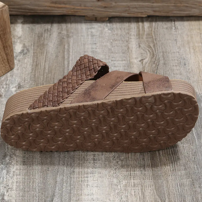 Sophia – PU Leather Slip-On Sandals
